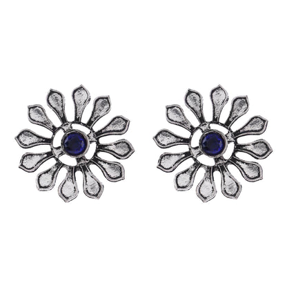 FlowerLoom Stud Earrings - Blue