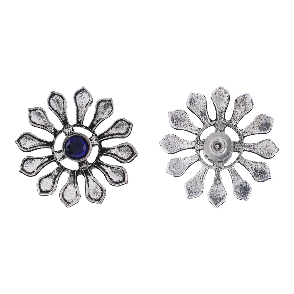 FlowerLoom Stud Earrings - Blue