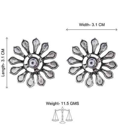 FlowerLoom Stud Earrings - White