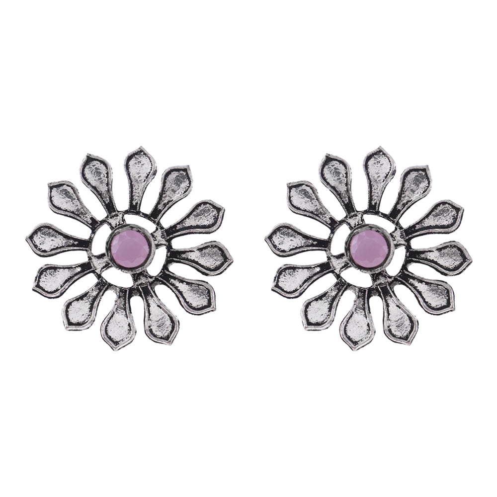 FlowerLoom Stud Earrings - Baby Pink