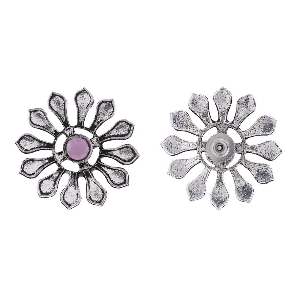 FlowerLoom Stud Earrings - Baby Pink