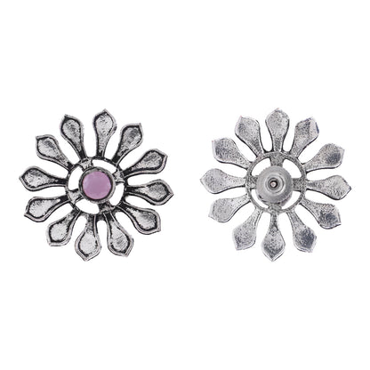 FlowerLoom Stud Earrings - Baby Pink