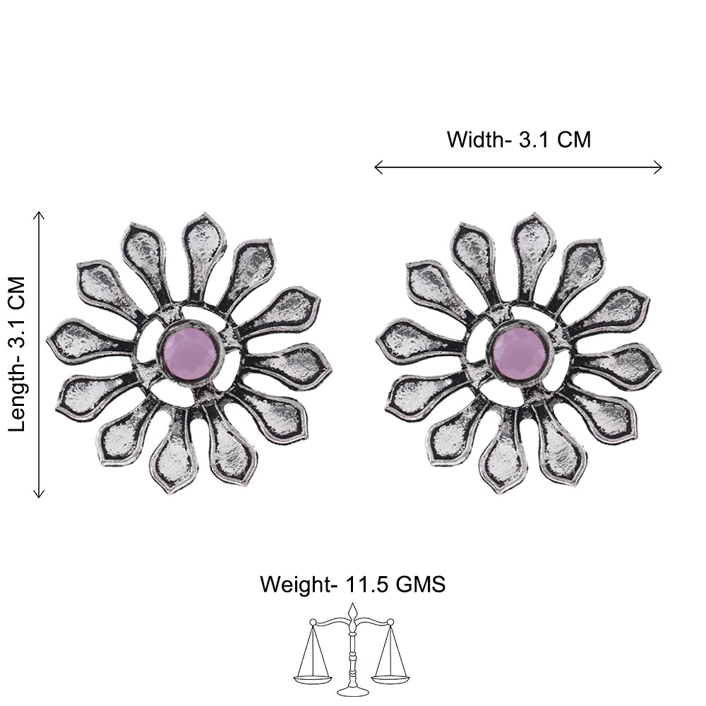 FlowerLoom Stud Earrings - Baby Pink