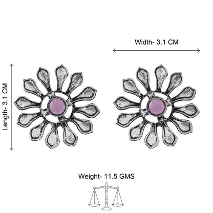 FlowerLoom Stud Earrings - Baby Pink