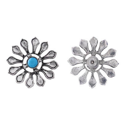 FlowerLoom Stud Earrings - Sky Blue