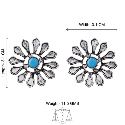 FlowerLoom Stud Earrings - Sky Blue