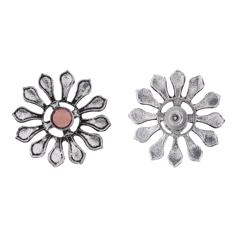 FlowerLoom Stud Earrings - Light Orange