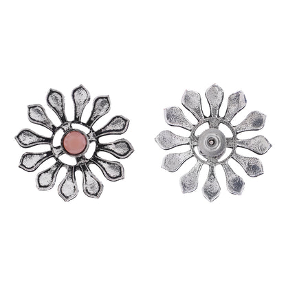 FlowerLoom Stud Earrings - Light Orange