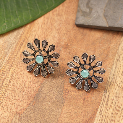 FlowerLoom Stud Earrings - Mint