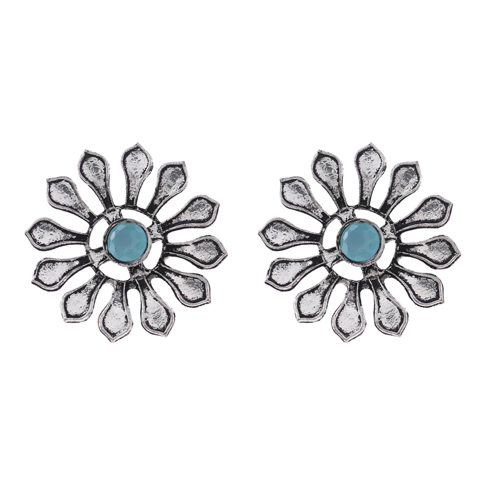 FlowerLoom Stud Earrings - Mint