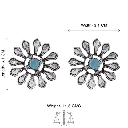 FlowerLoom Stud Earrings - Mint