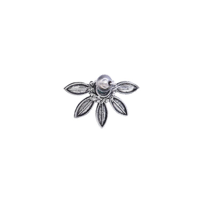 Crescent Bloom Oxidised Studs - Mint