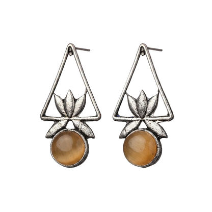 Lotriq oxidised stud earrings (Yellow)