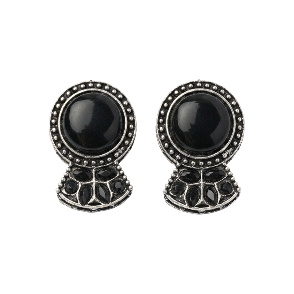 Lustre oxidised stud earrings (Black)