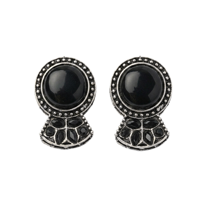 Lustre oxidised stud earrings (Black)