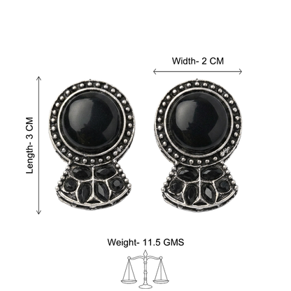 Lustre oxidised stud earrings (Black)