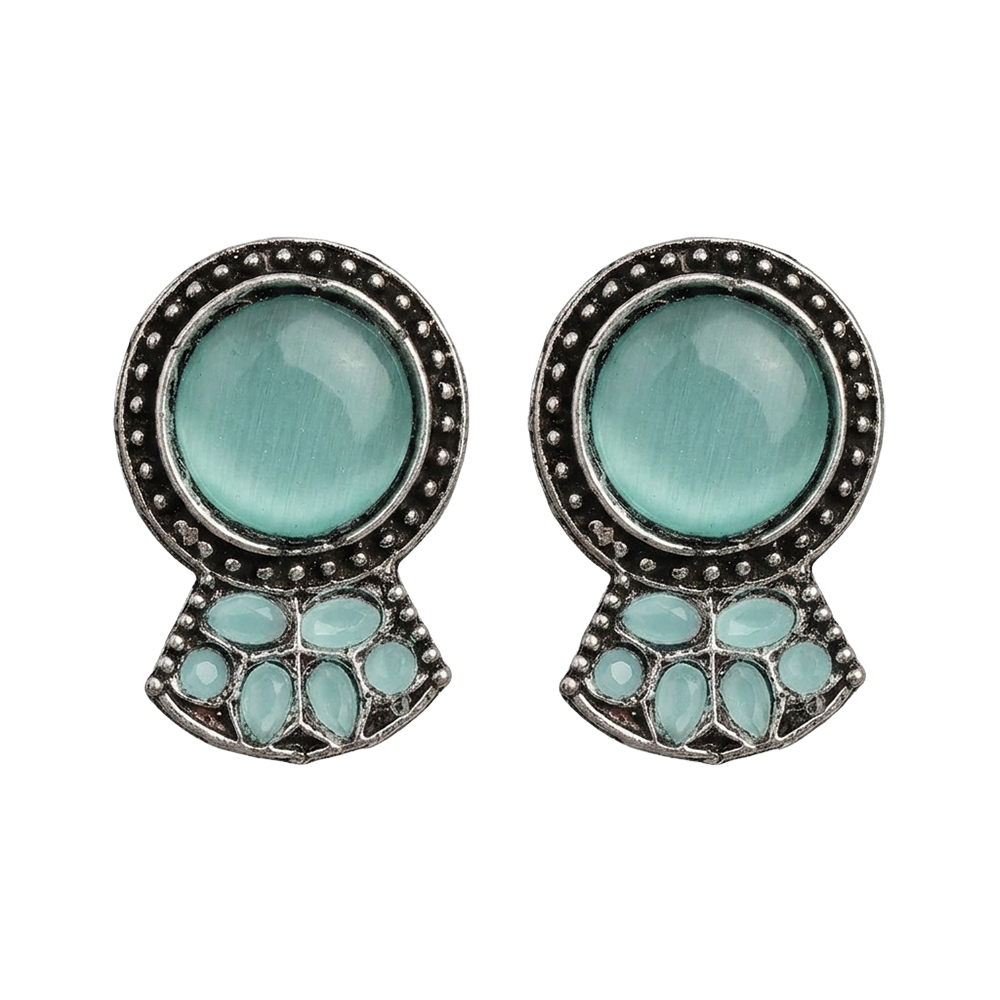 Lustre oxidised stud earrings (Mint)