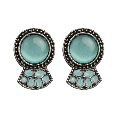 Lustre oxidised stud earrings (Mint)