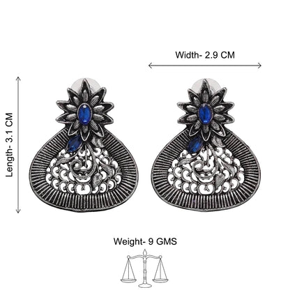 Peacock glow stone studded dangler & Glint stone studded stud Combo set