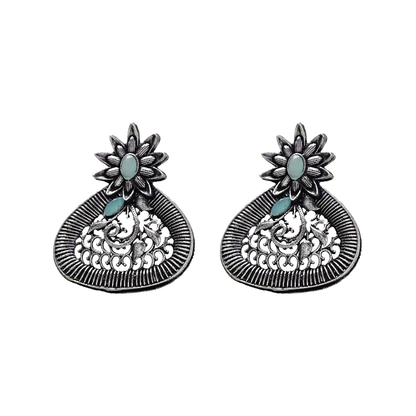 Glint stone studded stud earrings (Mint)