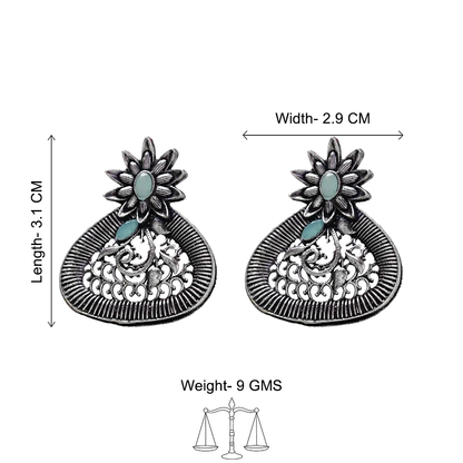 Glint stone studded stud earrings (Mint)