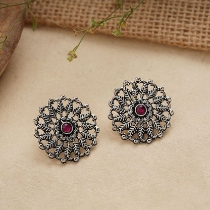 StylishKudi Oxidised Silver Jhumki&Stud Earring ComboSet for Women&girl