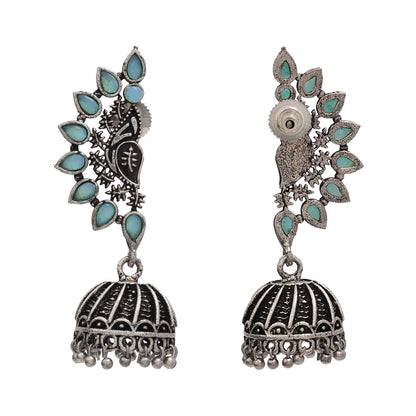 floraglam stone studded jhumki earrings (Mint)