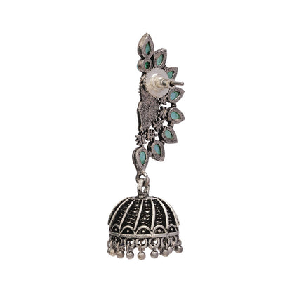 floraglam stone studded jhumki earrings (Mint)