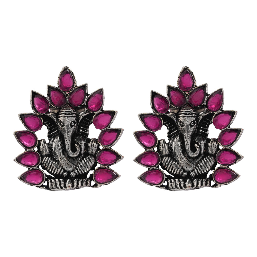 sacred shine stud earrings(RED)