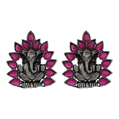 sacred shine stud earrings(RED)