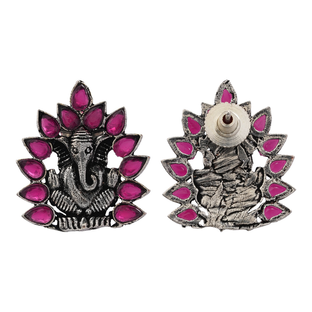 sacred shine stud earrings(RED)