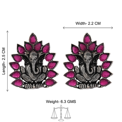 sacred shine stud earrings(RED)