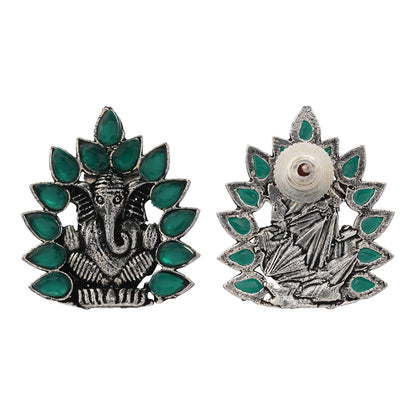 sacred shine stud earrings(Green)
