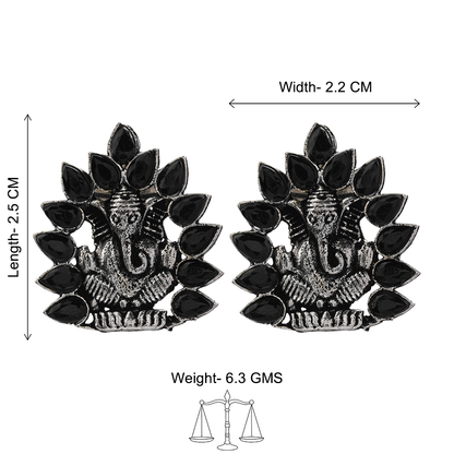 sacred shine stud earrings(Black)