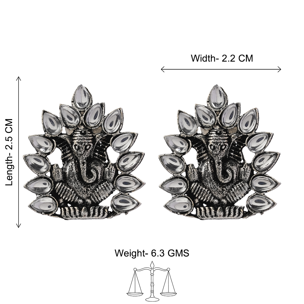 sacred shine stud earrings(White)