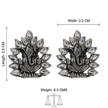 sacred shine stud earrings(White)