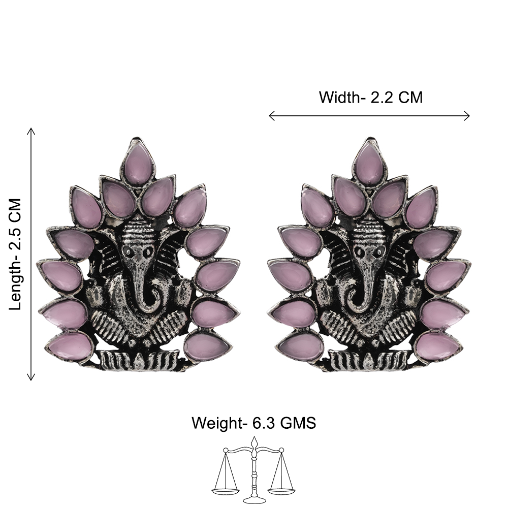 sacred shine stud earrings(baby pink)