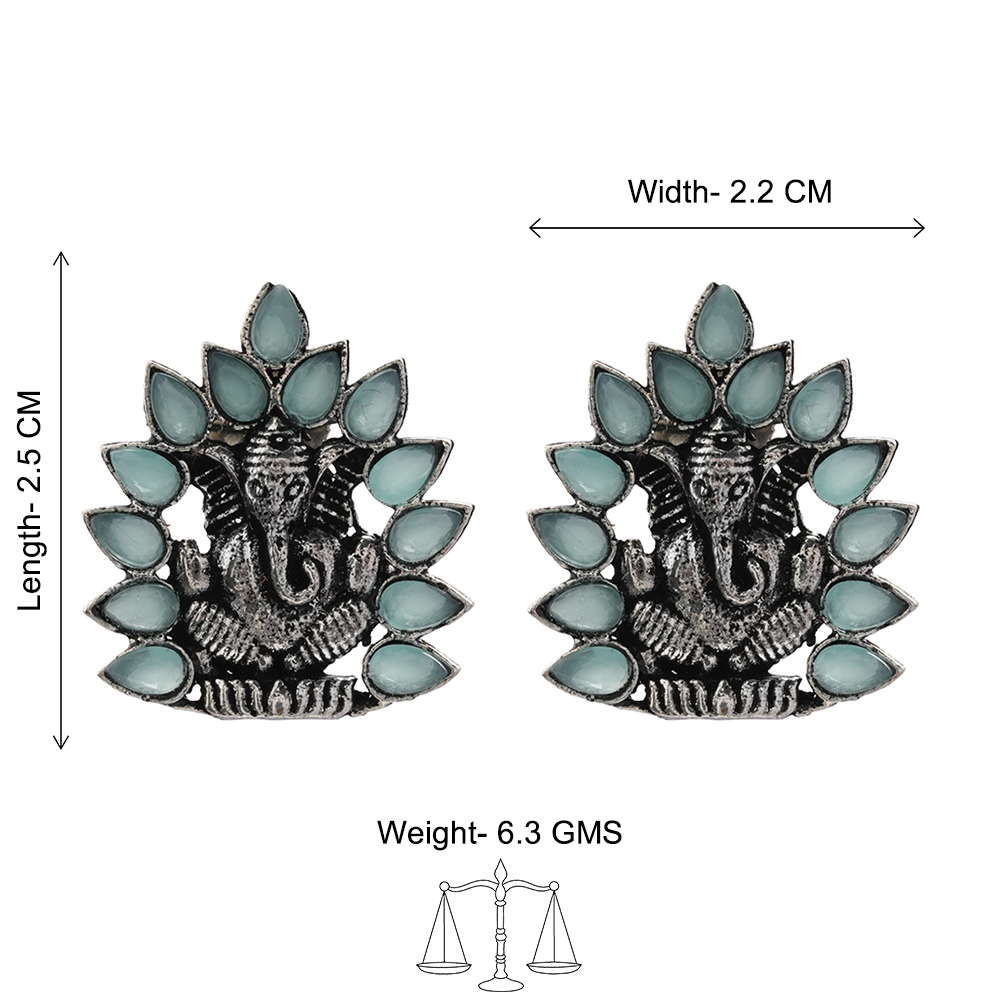 sacred shine stud earrings(Mint)