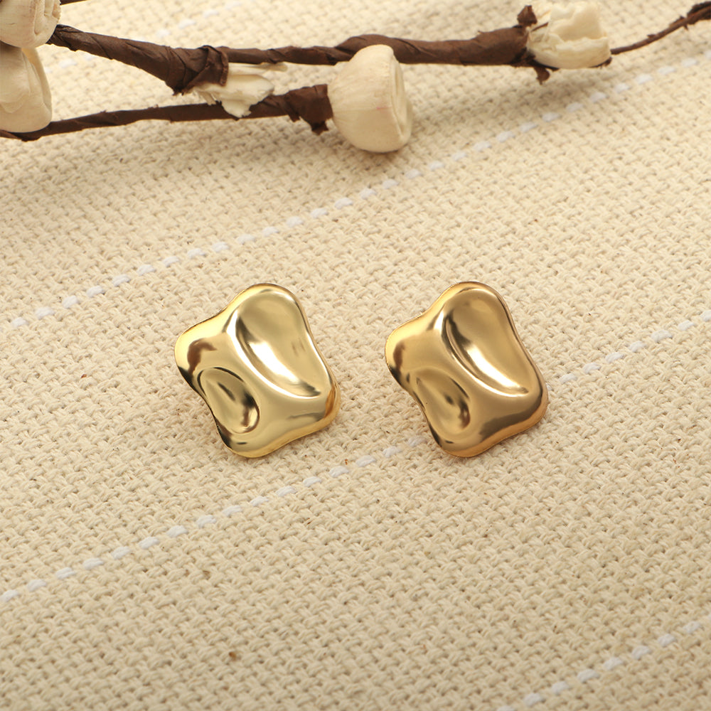 Golden Glance- Golden Stud Earrings