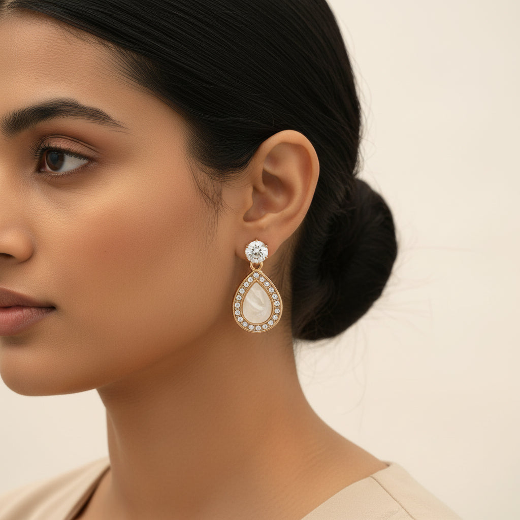 Drop Bling- Stone studded dangler earrings