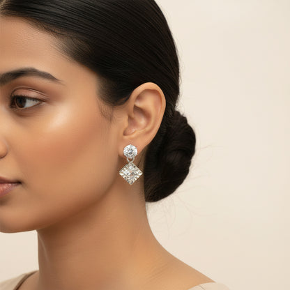 Soft Spark- Stone studded dangler earrings