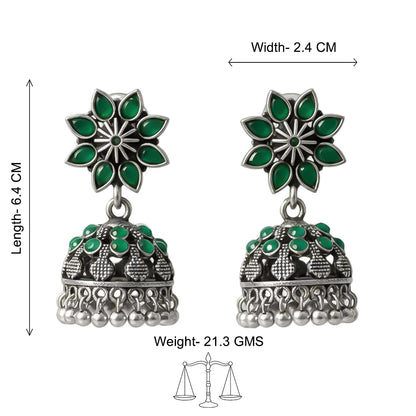 Flower-Shaped top with petal-like Green stones