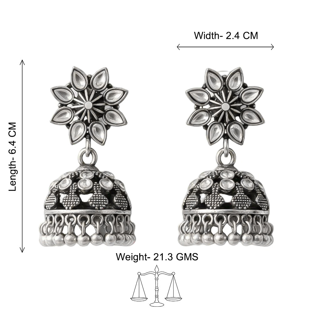 Flower-Shaped top with petal-like white stones