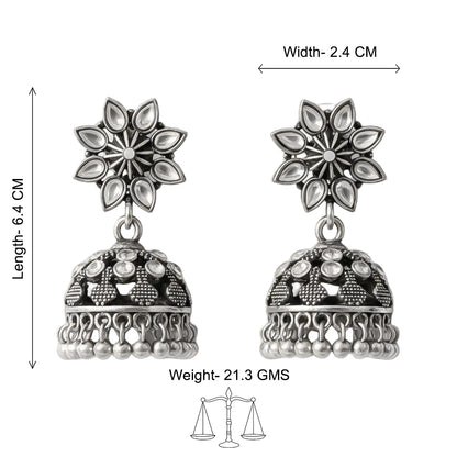 Flower-Shaped top with petal-like white stones