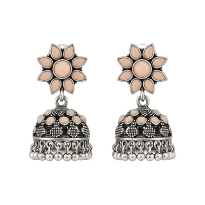 flower-shaped top with petal-like light Orange stones