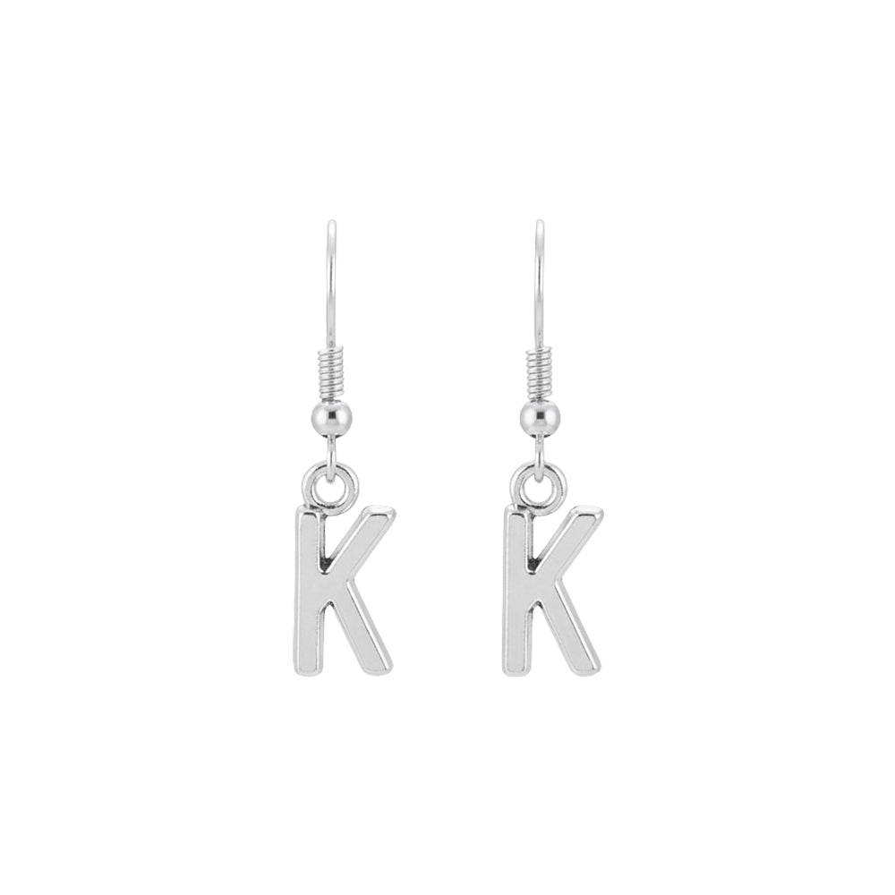 Silver-Toned 'K' Letter Quirky Earring