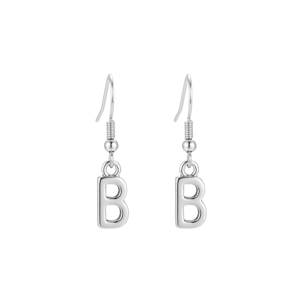 Trendy Metallic Capital Letter 'B' Dangle Earring
