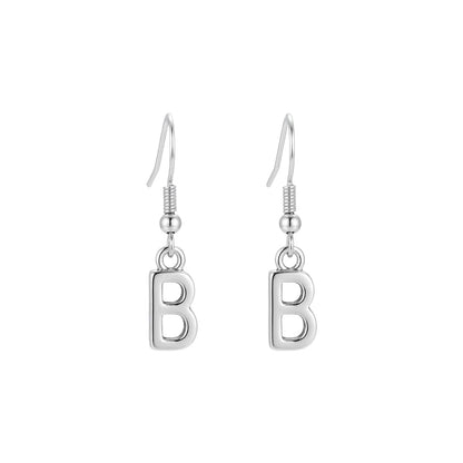 Trendy Metallic Capital Letter 'B' Dangle Earring