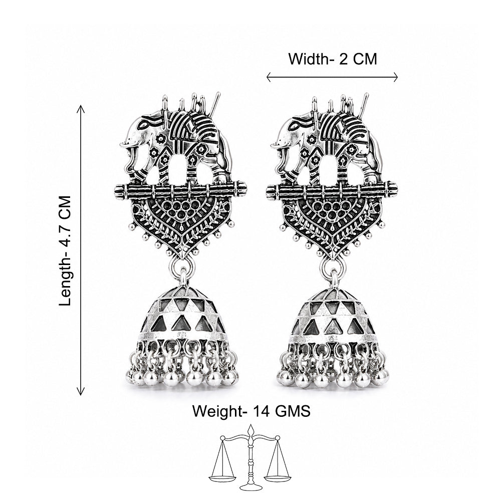 Antique Elephant Jhumka Earrings