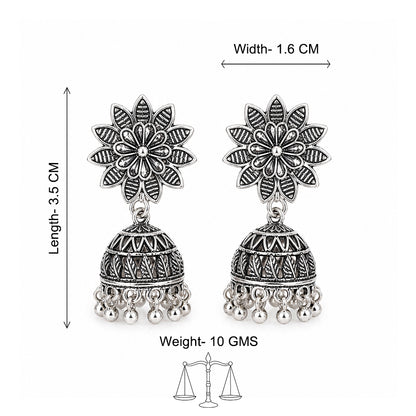 Antique Floral Leaf Jhumka Earrings